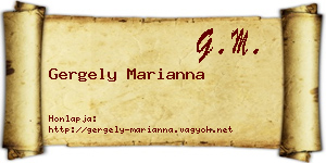 Gergely Marianna névjegykártya
